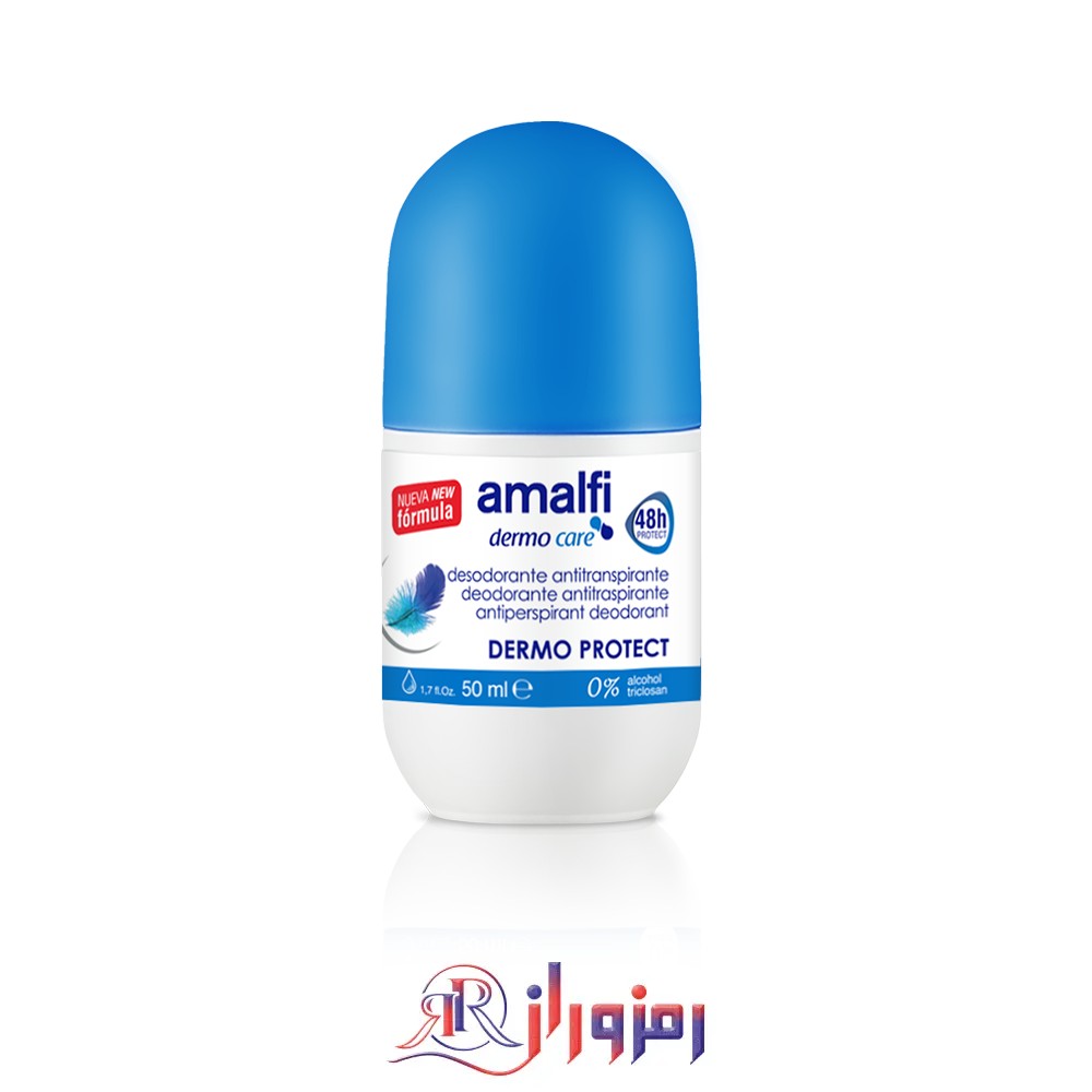 مام ضد تعریق آمالفی مدل Dermo protect حجم 50 میل،خرید و قیمت مام ضد تعریق آمالفی مدل Dermo protect حجم 50 میل